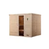 Massivholz-Elementsauna 'Kemi 5' 245 x 193 x 200 cm mit Glastür