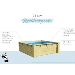 Massivholzpool 'Modell Minipool' 200,5 x 78 x 223 cm