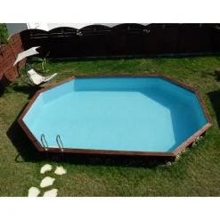 Massivholzpool-Set 'Grenade 2' 436 x 336 x 117 cm mit Leiter und Sandfilter
