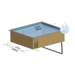 Massivholzpool-Set ''Lemon' 375 x 200 x 68 cm mit Leiter und Sandfilter