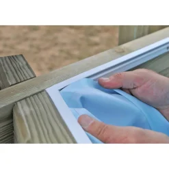 Massivholzpool-Set ''Lemon' 375 x 200 x 68 cm mit Leiter und Sandfilter