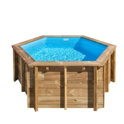Massivholzpool-Set 'Lili 2' Ø 280 x 107 cm mit Sicherheitsleiter und Aqualoonfilter
