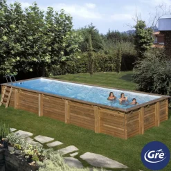 Massivholzpool-Set 'Mint' 1010 x 418 x 146 cm mit Leiter und Sandfilter
