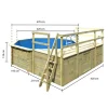 Massivholzpool-Set 'Modell 2 D' Ø 420 x 124 cm mit Sonnendeck und Einhängeleiter