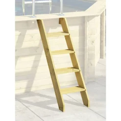 Massivholzpool-Set 'Modell Rechteck pool-Set 3 A' 477 x 300 x 124 cm mit Sonnendeck und Einhängeleiter