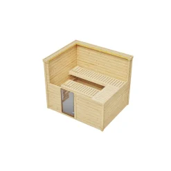 Massivholzsauna 'Bergen 3' natur Glastür 238 x 205 x 188 cm, ohne Ofen