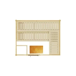 Massivholzsauna 'Bergen 3' natur Glastür 238 x 205 x 188 cm, ohne Ofen
