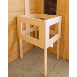 Massivholzsauna 'Ricarda' naturbelassen mit bronzierter Tür 9 kW Bio-Ofen externe Steuerung Easy 236 x 184 x 209 cm