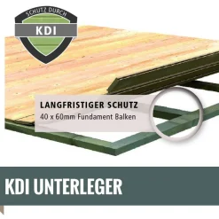 Massivholzsauna 'Skrollan 3' mit Vorraum und Bio-Ofen natur 396 x 227 x 231 cm, 9 kW