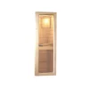 Massivholzsauna 'Skrollan 3' mit Vorraum und Bio-Ofen natur 396 x 227 x 231 cm, 9 kW