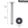 Möbelbein 'Telescope ST 1827' Industriestahl aluminiumfarben ausziehbar Ø 30 x 160 - 250 mm