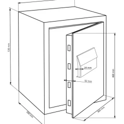 Möbeleinsatztresor 'MT 660 K' silbern