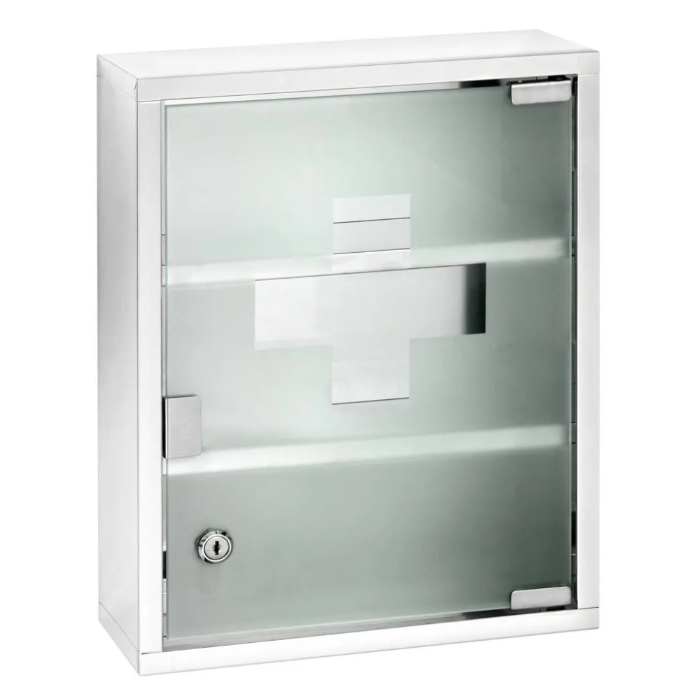Medikamentenschrank edelstahl, glänzend 30 x 40 cm