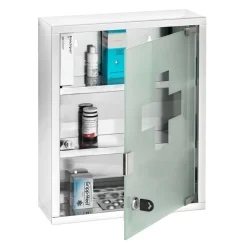 Medikamentenschrank edelstahl, glänzend 30 x 40 cm