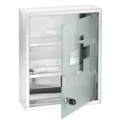 Medikamentenschrank edelstahl, glänzend 30 x 40 cm