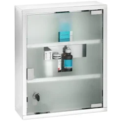 Medikamentenschrank edelstahl, glänzend 30 x 40 cm