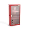 Medizinschrank rot Metall/Glas 25 x 45 x 12 cm
