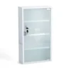 Medizinschrank weiß Metall/Glas 30 x 60 x 12 cm