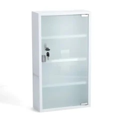Medizinschrank weiß Metall/Glas 30 x 60 x 12 cm