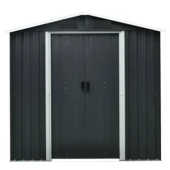 Metallgerätehaus 'Düsseldorf II 64' schiefer/weiß 194 x 110 x 184 cm