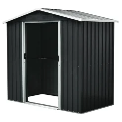Metallgerätehaus 'Düsseldorf II 64' schiefer/weiß 194 x 110 x 184 cm