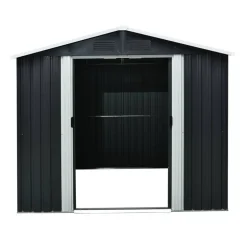 Metallgerätehaus 'Düsseldorf II 86' schiefer/weiß 236 x 174 x 206 cm