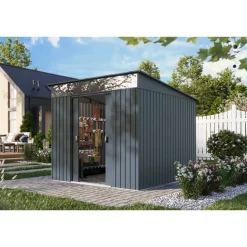 Metallgerätehaus 'Lübeck' anthrazit matt 239 x 236 x 202 cm