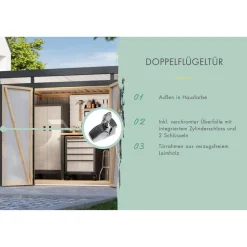 Metallgerätehaus-Set 'Taurus 2' anthrazit 414 x 213 x 209 cm