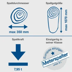 Meterholzspalter 'Compact 8T' 230 V 3150 W