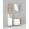Midischrank 'Sven' weiß, braun foliert 30 x 110,2 x 33 cm