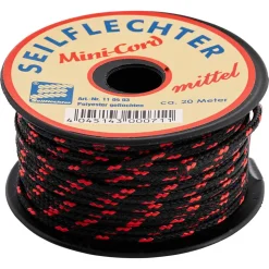 Minicord-Schnur Polyester schwarz-rot 3 mm x 20 m