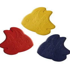Mini-Duscheinlage 'Fische' XXS gelb/rot/ultramarin 13 x 11 cm 6 Stück