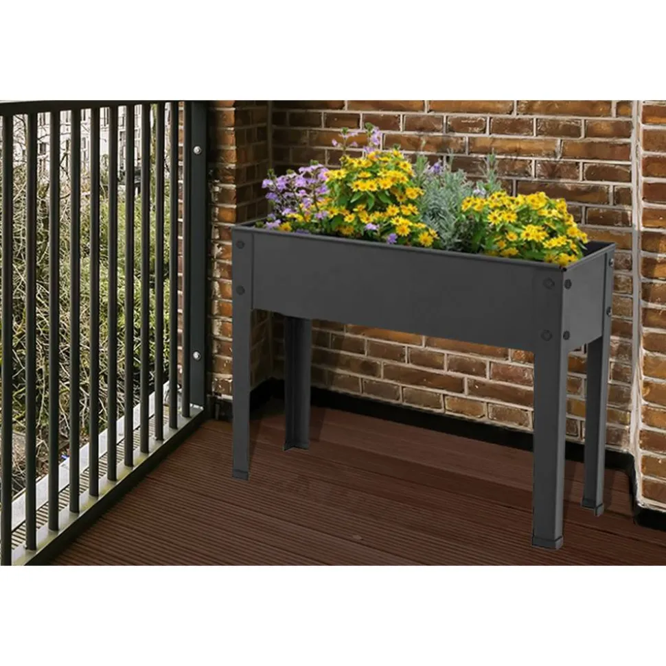 Mini-Hochbeet Metall anthrazit 60 x 45 x 27 cm