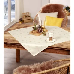 Mitteldecke 'Stellato' champagner 80 x 80 cm