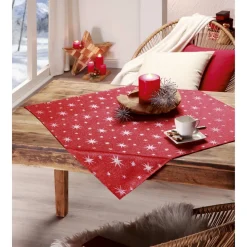 Mitteldecke 'Stellato' rot 80 x 80 cm