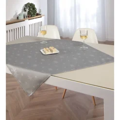 Mitteldecke 'Stellato' silbergrau/silber 80 x 80 cm