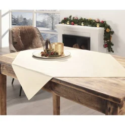 Mitteldecke 'Weihnachten' champagner-gold 80 x 80 cm