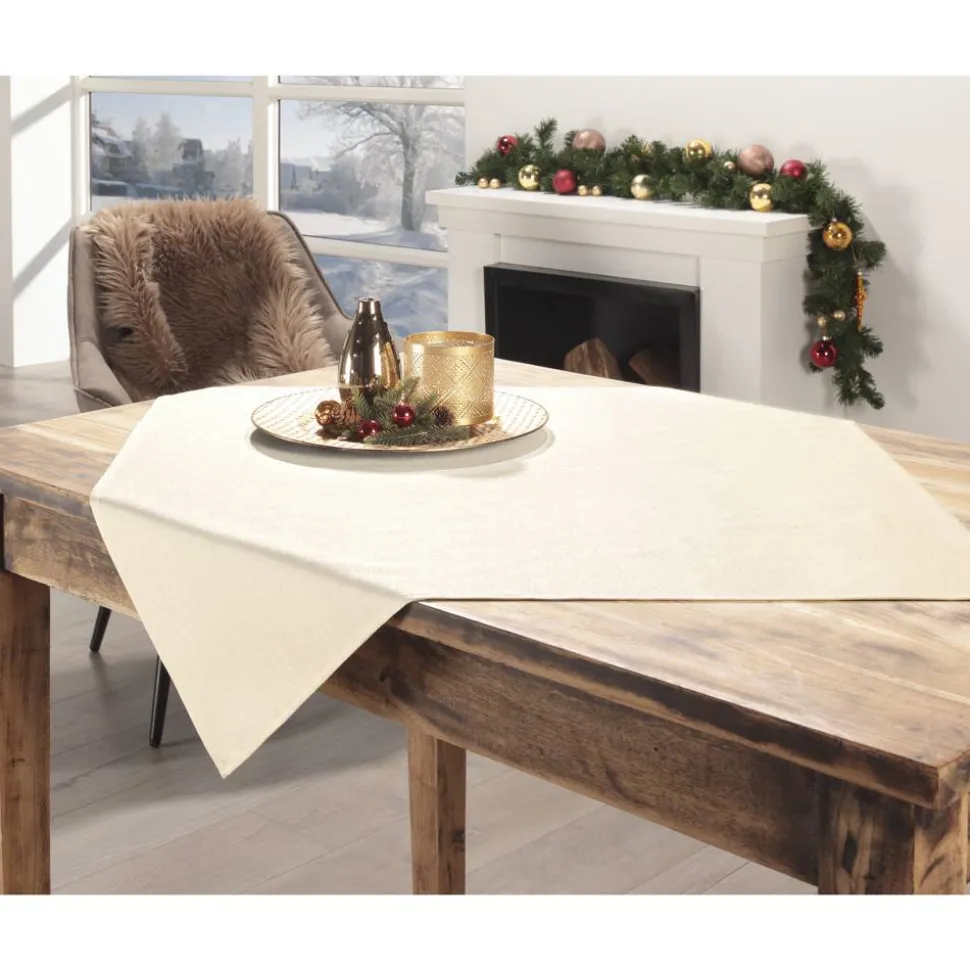 Mitteldecke 'Weihnachten' champagner-gold 80 x 80 cm