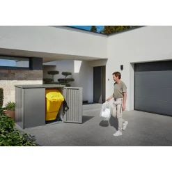 Mülltonnenbox 'Alex Duo' dunkelgrau-metallic 147 x 129 x 88 cm