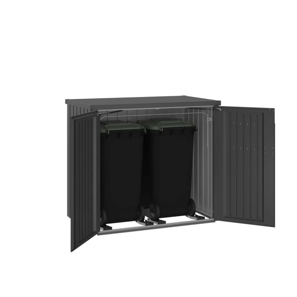 Mülltonnenbox 'Alex Duo' dunkelgrau-metallic 147 x 129 x 88 cm