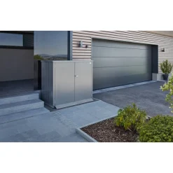 Mülltonnenbox 'Alex Duo' dunkelgrau-metallic 147 x 129 x 88 cm
