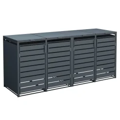 Mülltonnenbox 'Kubus' anthrazit Stahl 264 x 80 x 116 cm