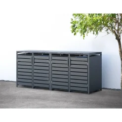 Mülltonnenbox 'Kubus' anthrazit Stahl 264 x 80 x 116 cm