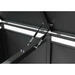 Mülltonnenbox 'Lacina' Holzoptik/anthrazit Stahl 80 x 132 x 116 cm