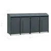 Mülltonnenbox 'Moderna 4' anthrazit 83 x 278 x 135 cm