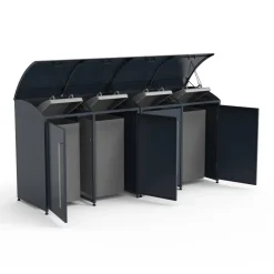Mülltonnenbox 'Moderna 4' anthrazit 83 x 278 x 135 cm