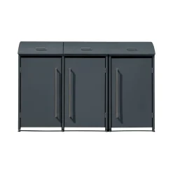 Mülltonnenbox 'Moderna 3' anthrazit 83 x 211 x 135 cm