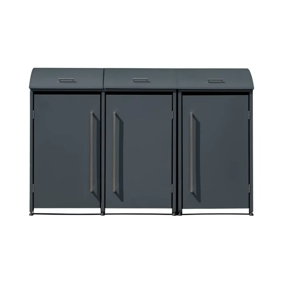 Mülltonnenbox 'Moderna 3' anthrazit 83 x 211 x 135 cm