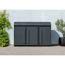 Mülltonnenbox 'Moderna 3' anthrazit 83 x 211 x 135 cm