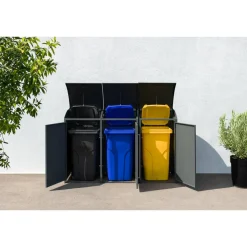 Mülltonnenbox 'Moderna 3' anthrazit 83 x 211 x 135 cm